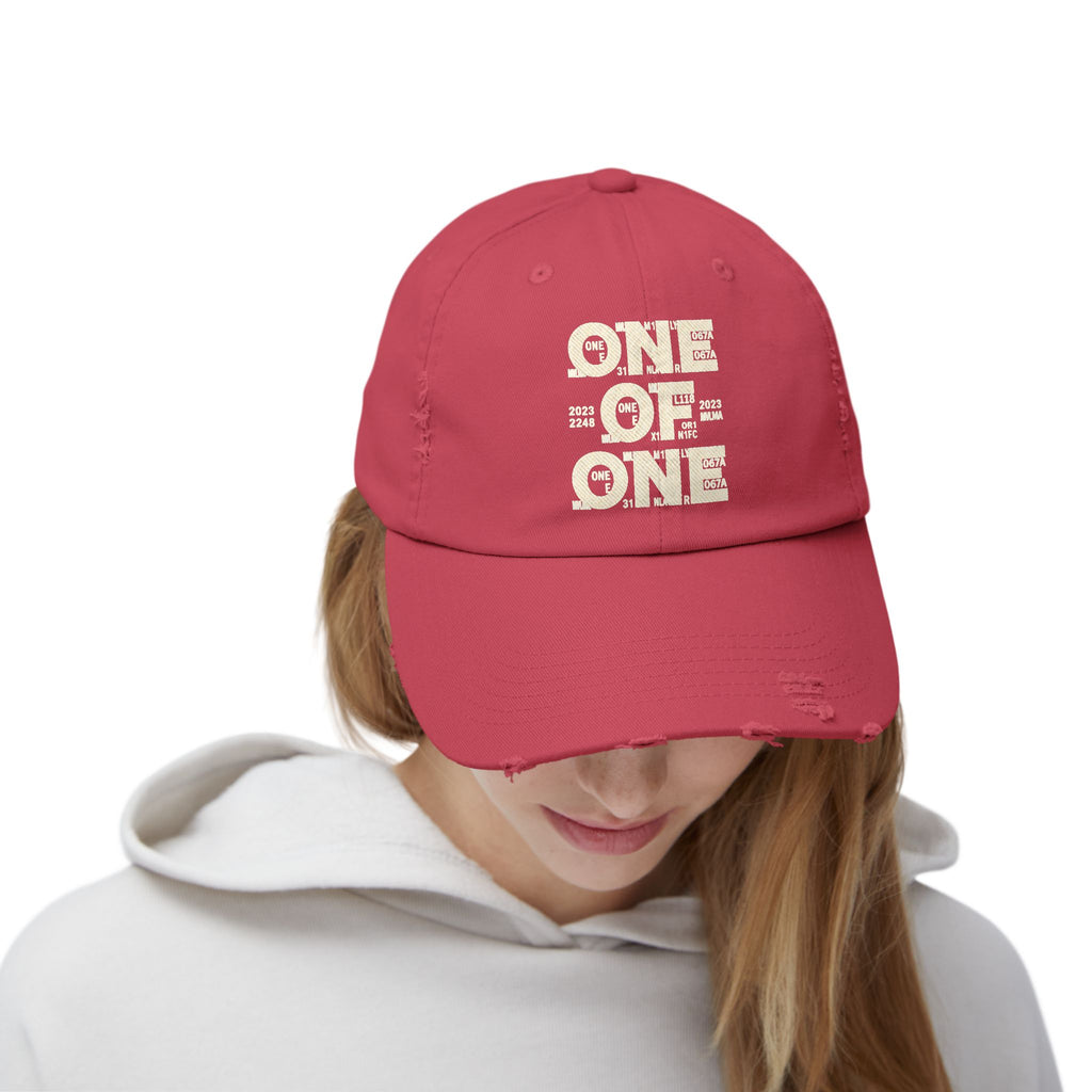Unisex Distressed Cap – One of One Dad Hat